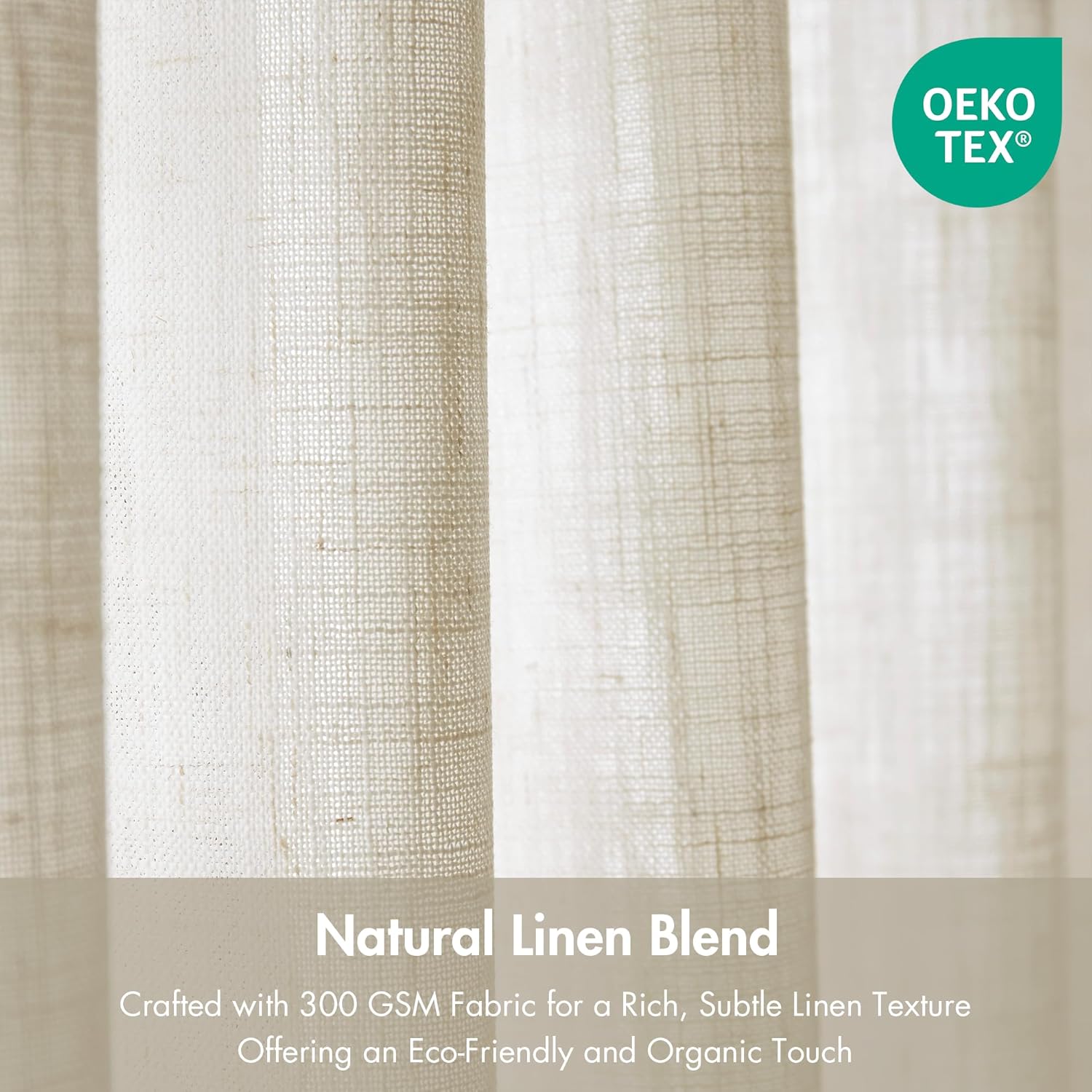 Madison Park Pinch Pleated Window Curtains, Soft Light Filtering Window Panel for Living Room Bedroom, Poly-Linen Blend Pinch Pleat Drapes with Hooks, 2 Pieces– 40”W x 84”L Emery Ivory