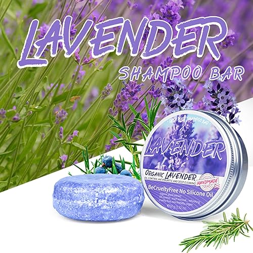 Miniatura 7 de Barra de champú de lavanda para el cabello, jabón de champú de lavanda, limpieza profunda para prevenir la pérdida de cabello, barra de champú de