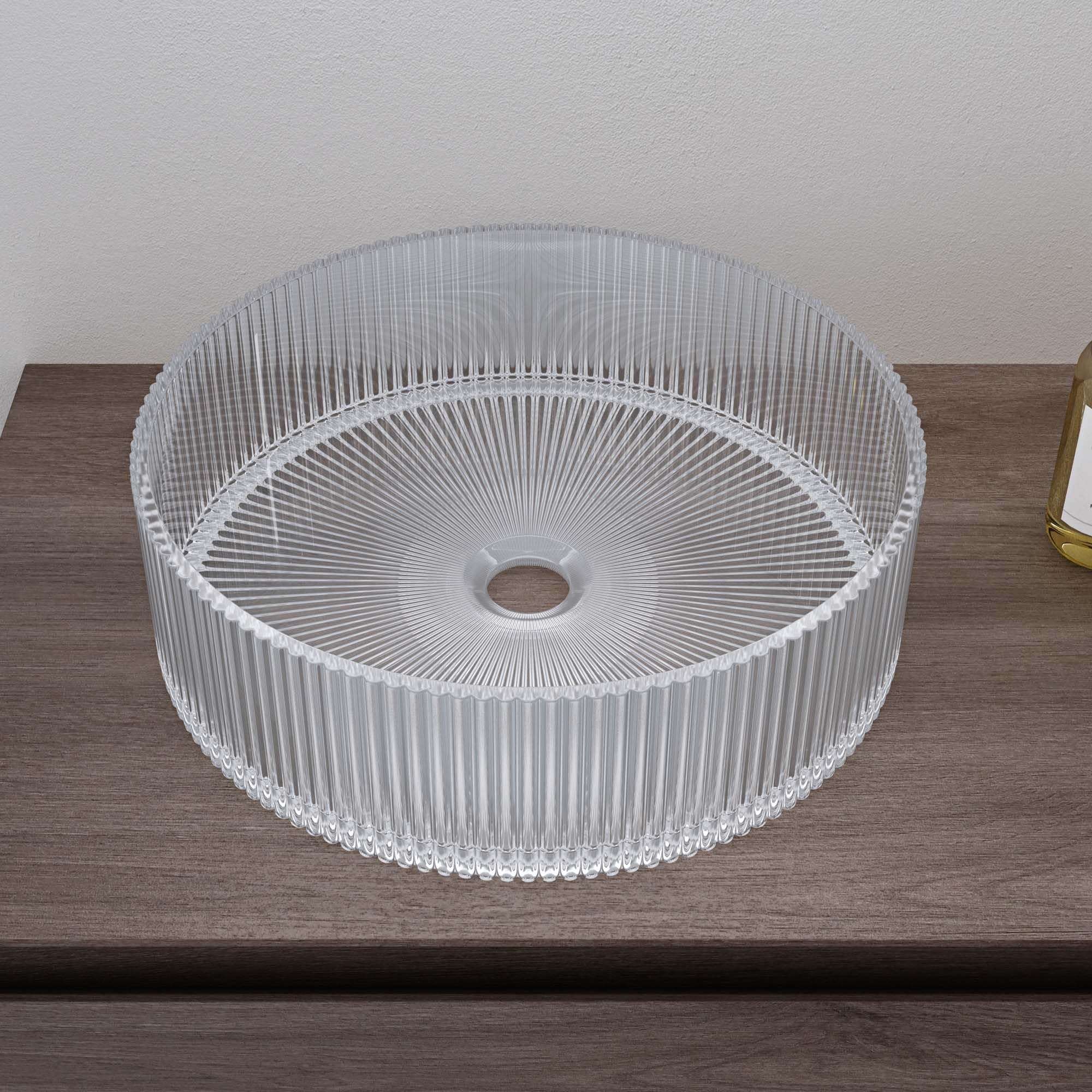 doporro Vasque à Poser Lavabo en Verre Petit Lave Mains Rond 40x40x12cm | Verre, pour Salle de Bain et WC, Minerva01