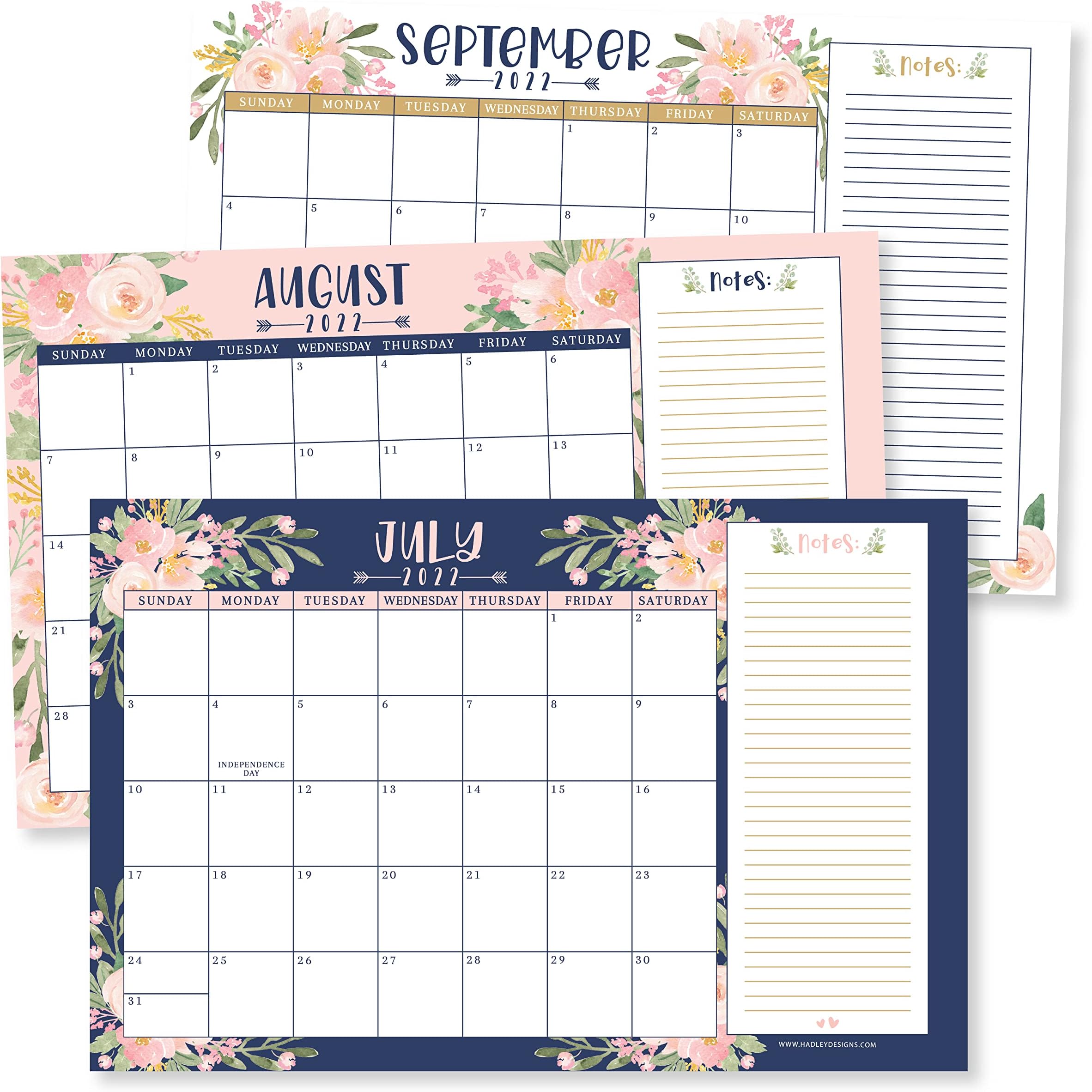 Hadley Designs Large Desk Calendar 2022-2023, 2022 Wall Calendar, Academic Wall Calendar 2022-2023 Large Desktop Calendar 2022 Desk Calendar 11x17, 18 Month Large Wall Calendar 2022-2023
