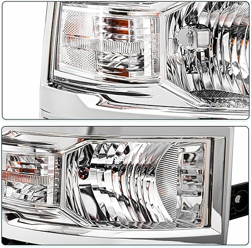 Miniatura 5 de TUSDAR Se adapta a camionetas Chevy Silverado 1500 2014 2015 estilo halógeno OE faros delanteros de repuesto para faros delanteros de fábrica, faros