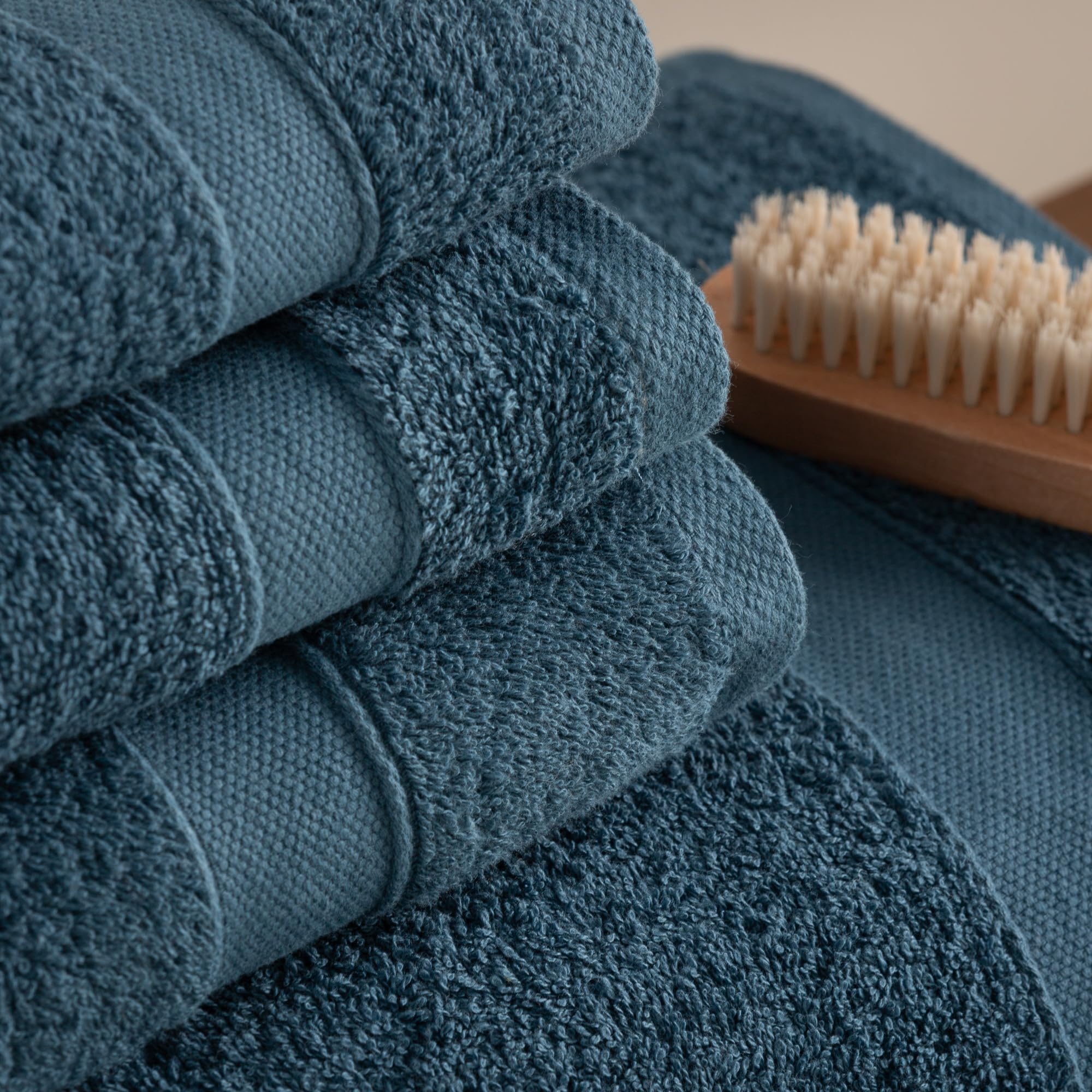 Todocama - Juego de 8 Toallas de Baño 100% Algodón (550 gsm) Extra Suaves, Alta Absorción y Secado Rápido, 2 Toallas de Baño, 2 de Mano y 4 de Cara (Azul Marino)