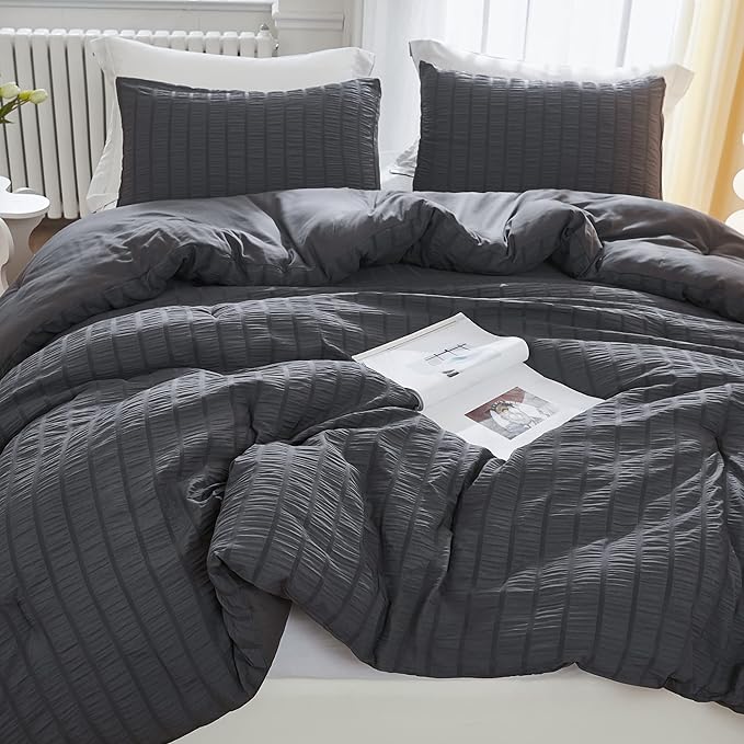 Litanika Dark Gray Comforter King Size Set, Grey