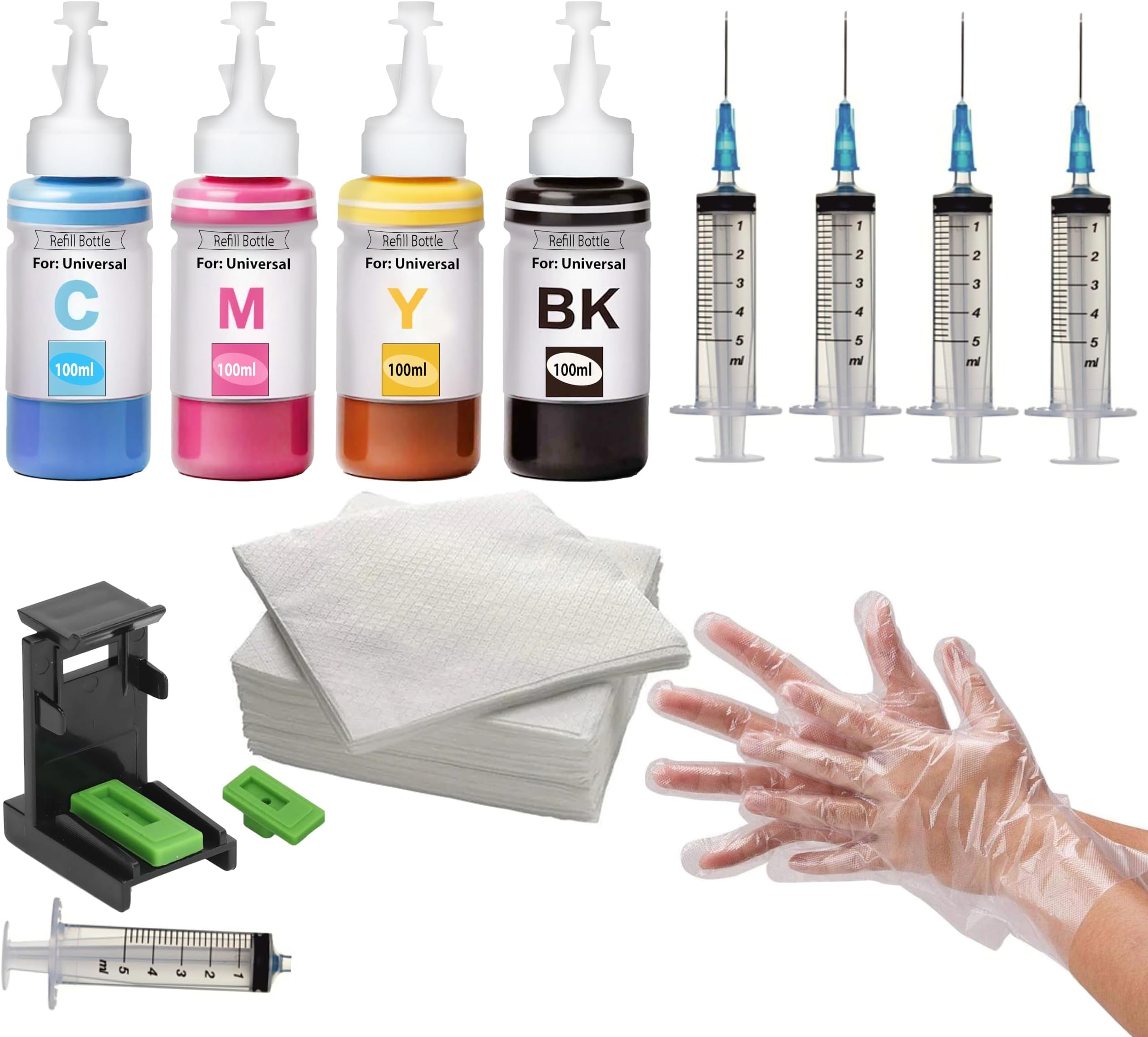 KOSH Refill Ink Compatible for Canon Printers Kit CL 99 57 98 44 741 and PG 810 47 88 89 740 745 45 Cartridges Black + Tri Color Combo Pack Ink Cartridge