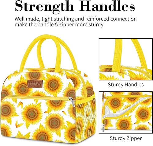 Miniatura 5 de Coobiiya Lonchera para mujeres, adultos, hombres, aislada, reutilizable, pequeña, a prueba de fugas, bonita lonchera para el trabajo, oficina,