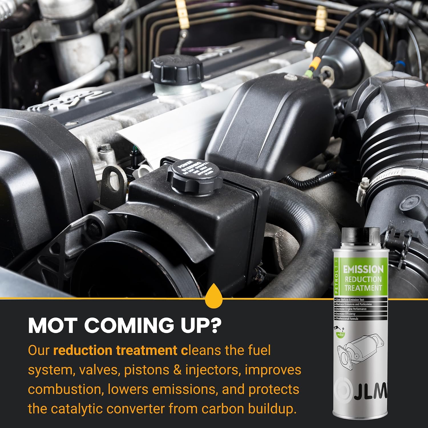 JLM Petrol Emission Treatment, Catalytic Converter Cleaner, Fuel System Cleaner, 250ml