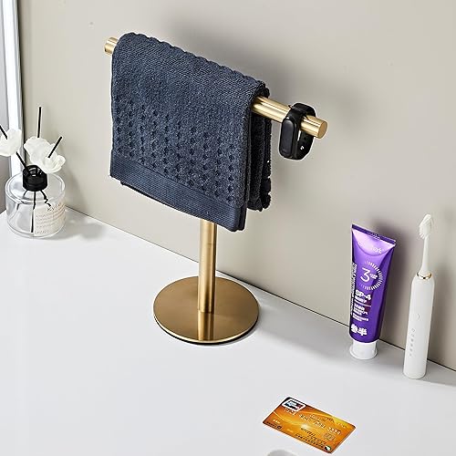 Vista 49 de Toallero de mano de baño, soporte para toallero en forma de T, acero inoxidable SUS304, acabado cepillado, barra de torre para baño, cocina, tocador