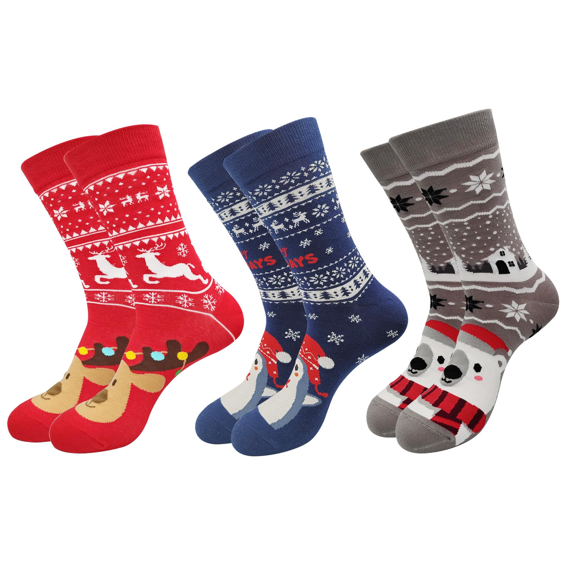 12 paires de chaussettes de Noël Chaussettes de l'avent pour femmes et hommes Calendrier de Chaussettes de l'avent Festives en coton câlin Chaussettes d'hiver amusantes Chaussettes de lit chaudes