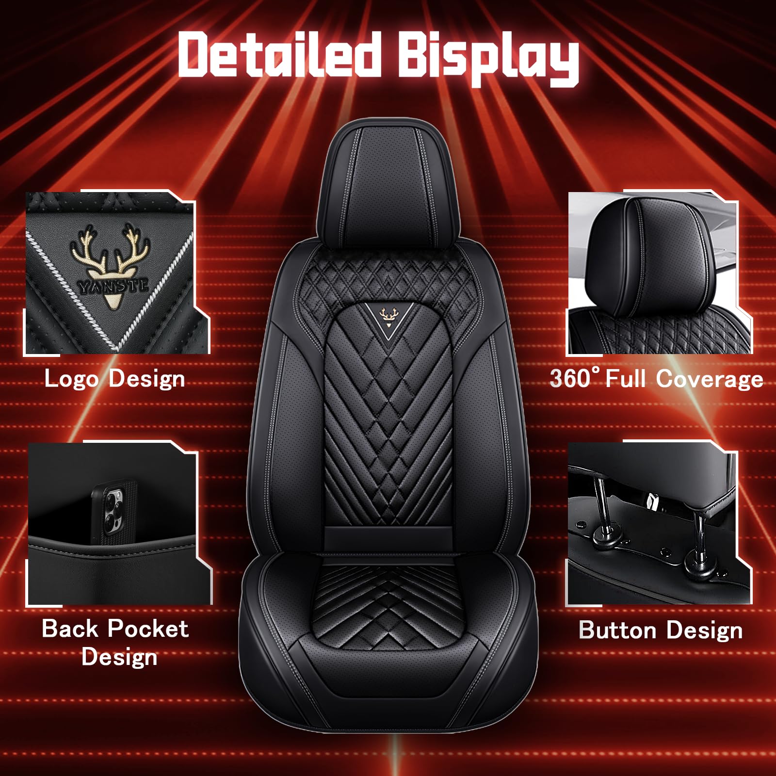 Car Seat Cover Fit For Nissan 350Z 2003-2009,Compatible Airbag Non-Slip Waterproof Seat Covers,Car Seat Protector Premium Interior (Standard 2 Seats,Gray White), Seat Covers - Canada - View #7