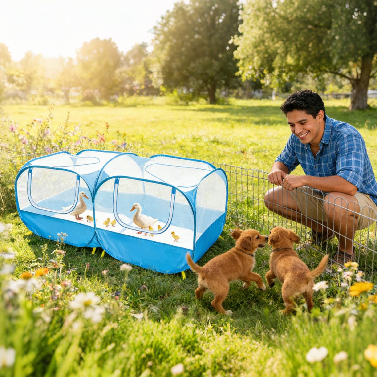 Recinto per Animali Multifunzionale e Reversibile | Area Giochi per Animali da Viaggio Casa ed Esterno per Gatti e Animali da Giardino