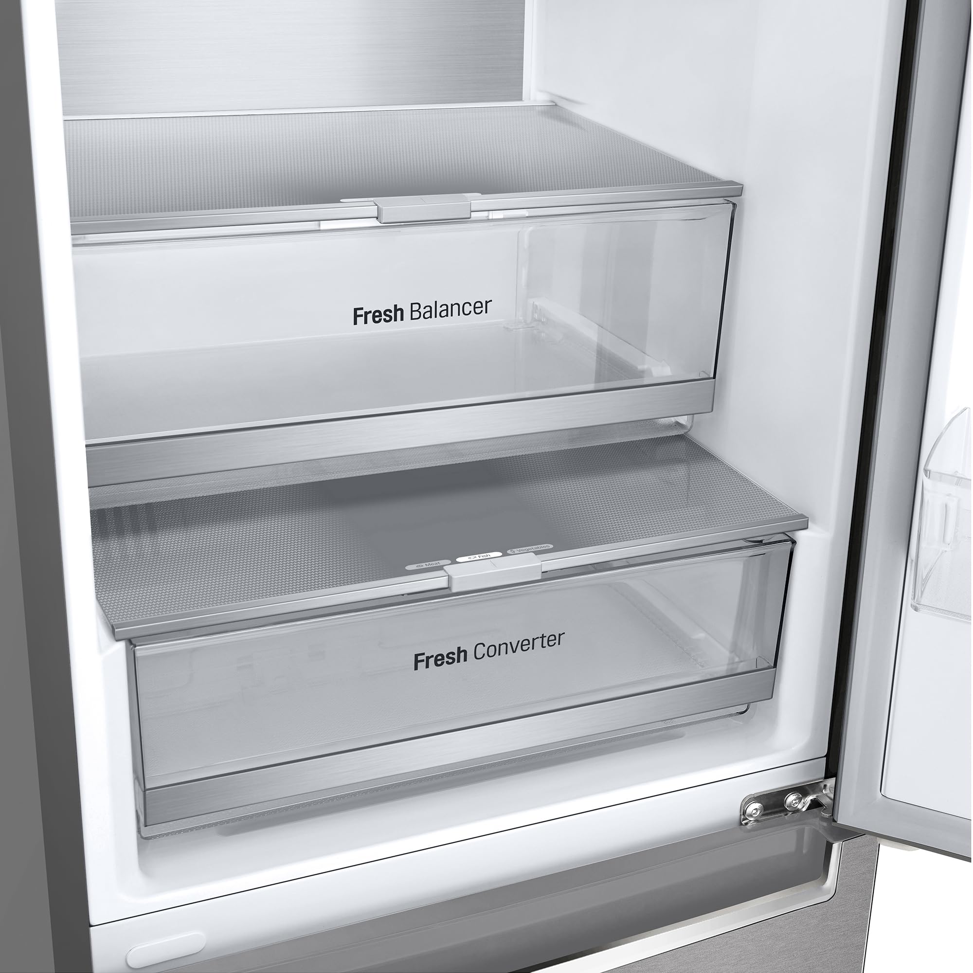 LG GBB92MBB3P, Klasse A-20%, 381 L, Kühl-/ Gefrierkombination mit Innendisplay, Frische Features, DoorCooling+, Variables Ablagefach für XXL-Stauraum, 59,5 x 67,5 x 203 cm ꟷ Metal Sorbet