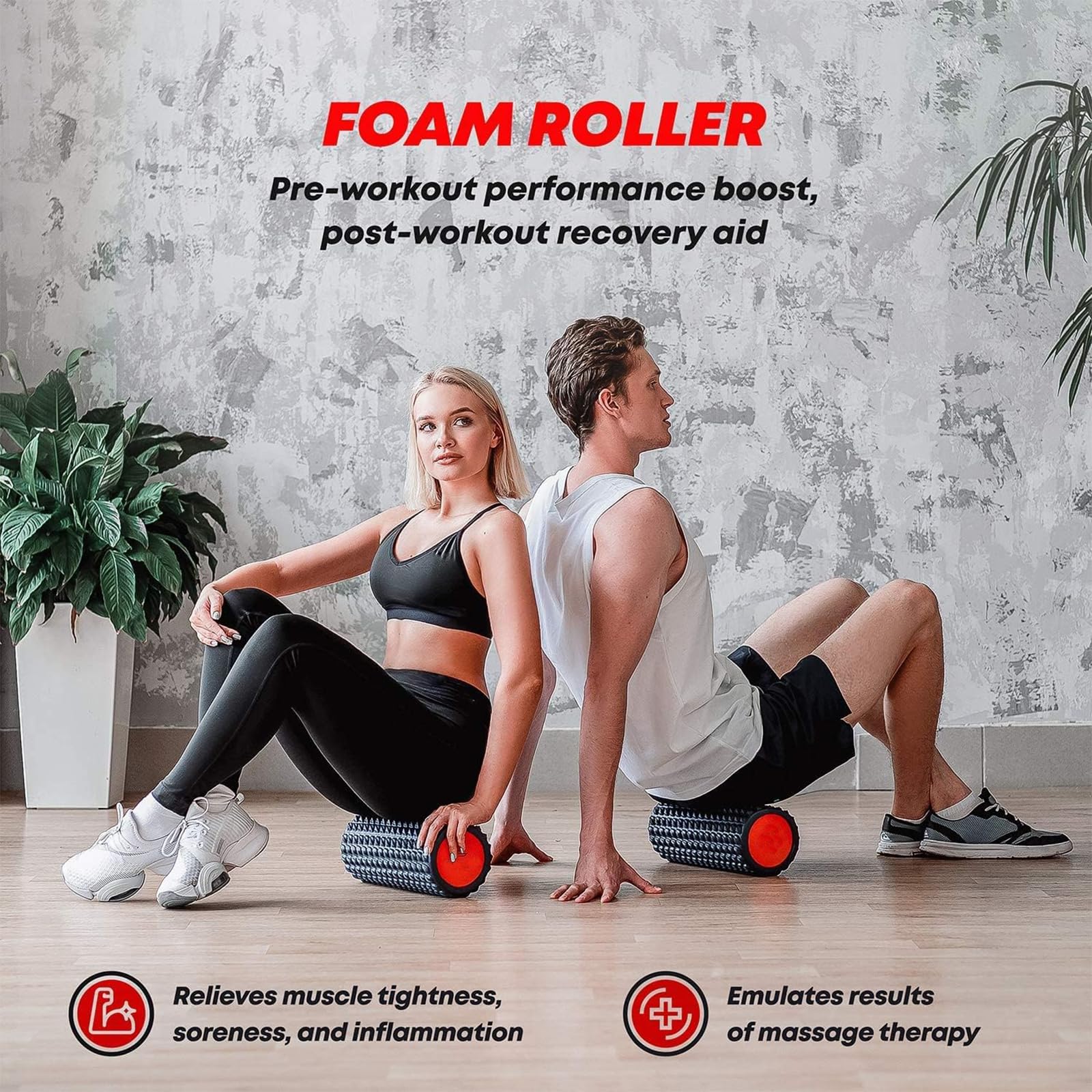 Ensemble De Rouleaux En Mousse, Rouleau De Massage 4 En 1, Colonne De Yoga Solide, Balle De Massage Des Pieds, Rouleau De Massage Portatif Pour La Relaxation Du Dos, Des Pieds Et Des Muscles
