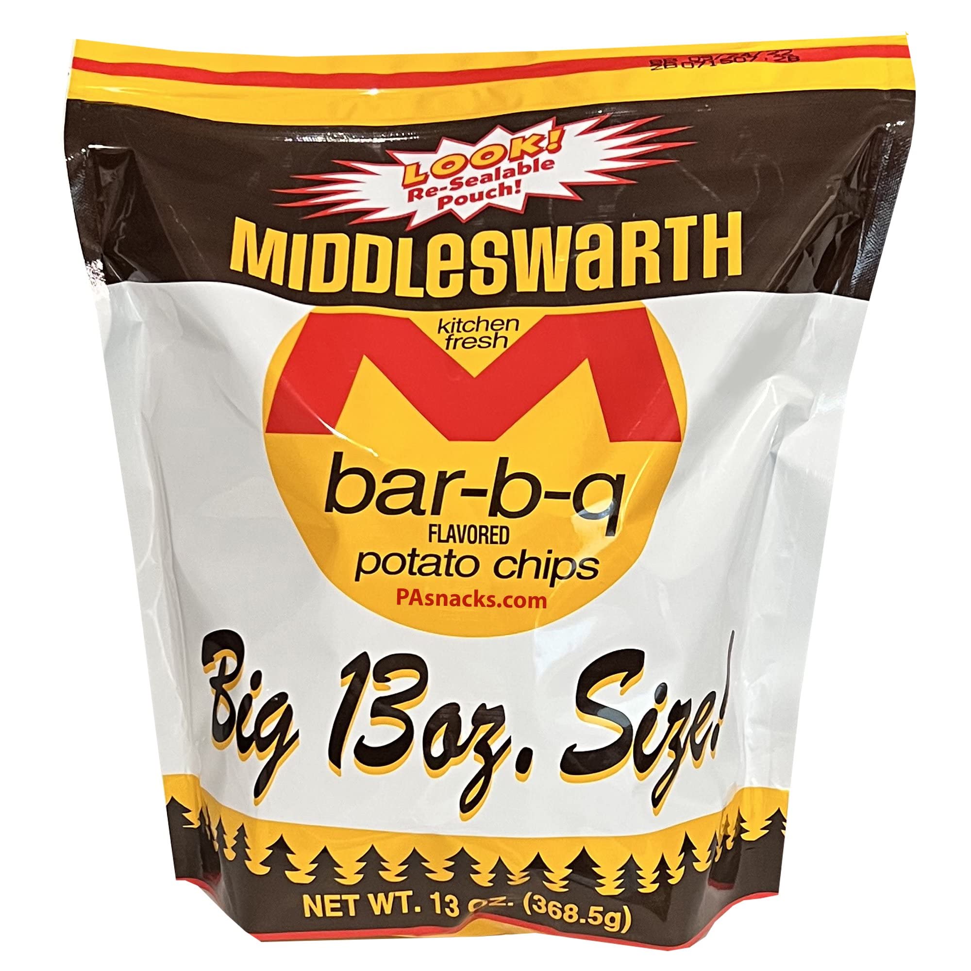 Middleswarth Kitchen Fresh Potato Chips Bar-B-Q Flavored! - Big Bag 12 Oz. (4 Bags)