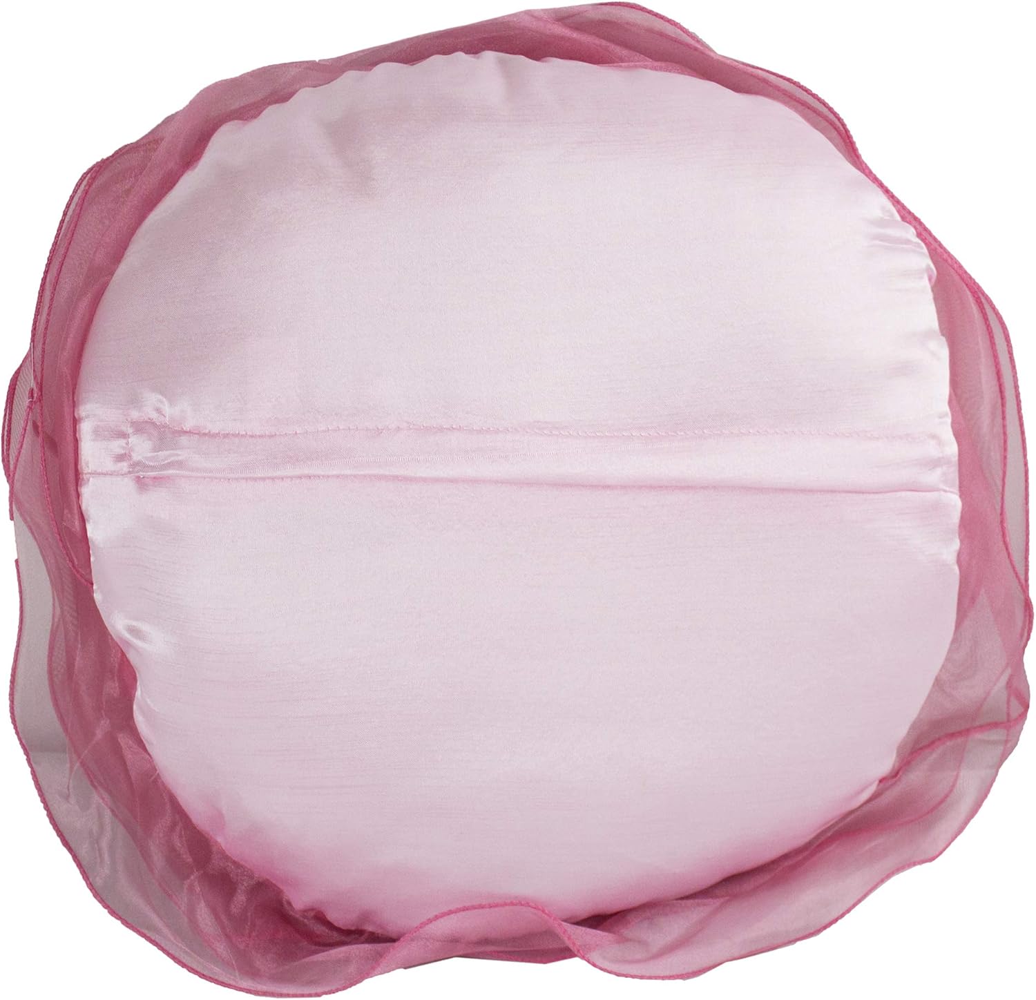 Fennco Styles Home Décor Rose Chiffon Everyday Filled Flower Decorative Throw Pillow, 16-Inch Round, 3 Colors (Rose)