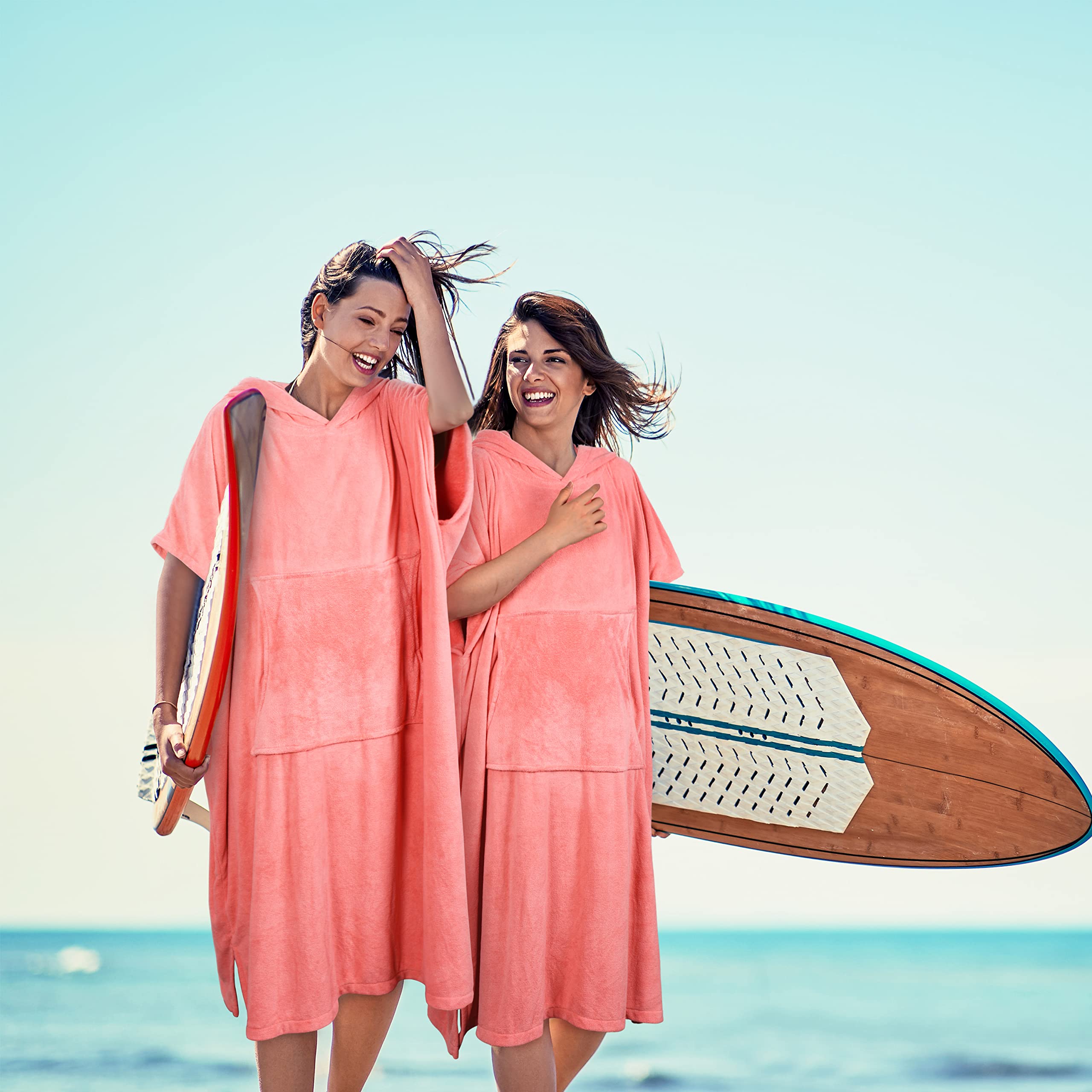Kato Tirrinia Plażowe ponczo surfingowe z kieszenią, chłonny neopren, z podkładką do przewijania, ręcznik poncho, do surfingu, pływania, dla dorosłych, mężczyzn i kobiet