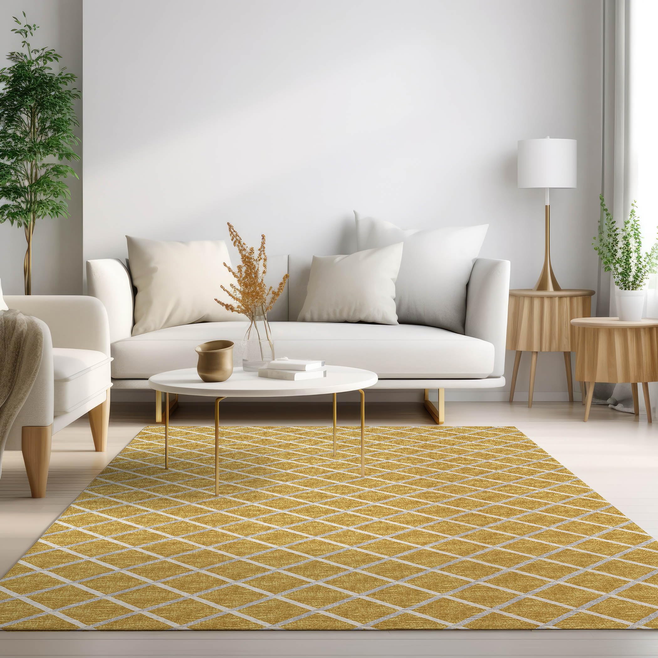Dalyn Rugs York YO1 Gold 10' x 14' Indoor Outdoor Area Rug, Easy Clean, Machine Washable, Non Shedding, Bedroom, Living Room, Dining Room, Kitchen, Patio Rug