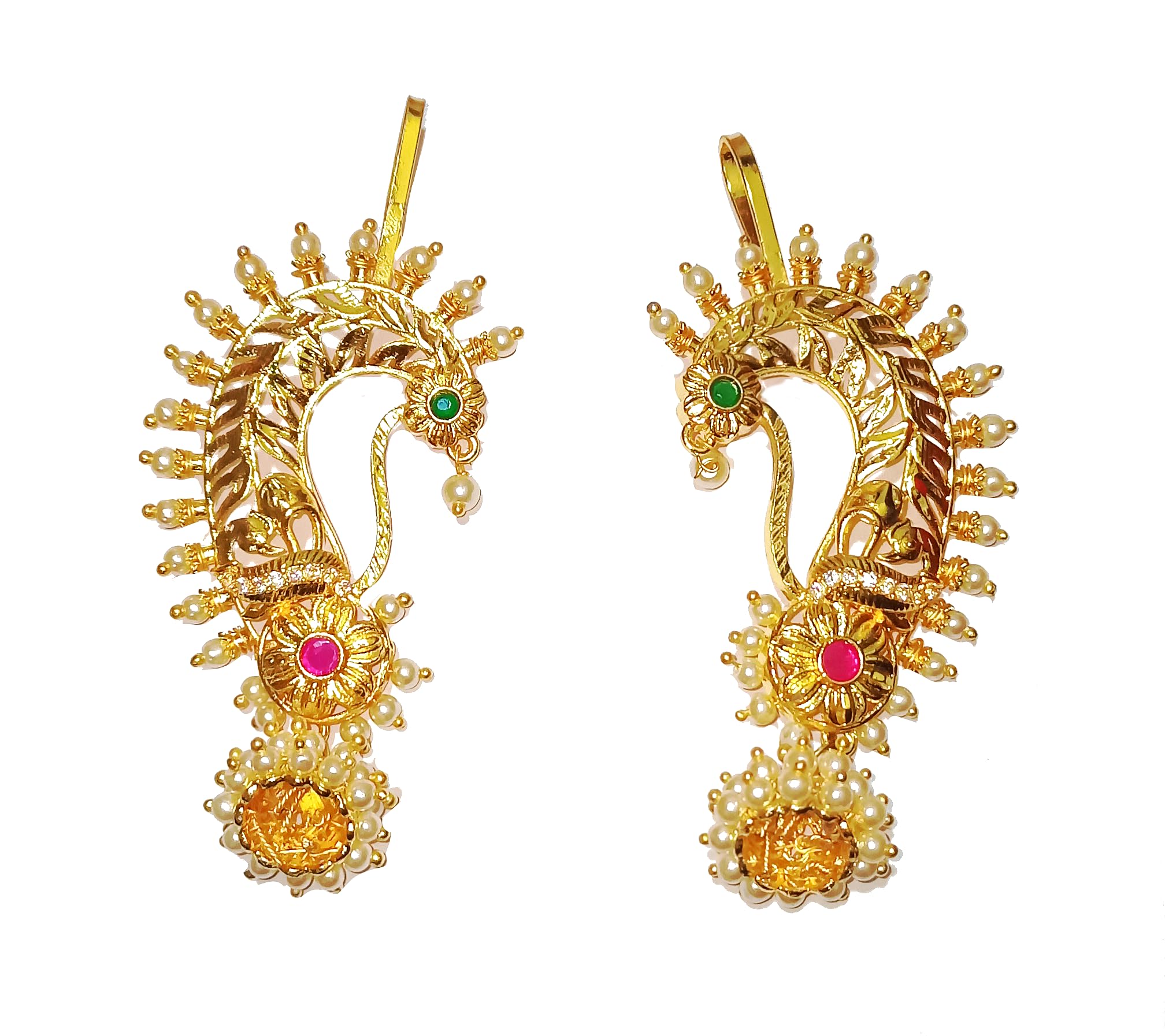 Adhiras Traditional Gold Plated Kan karnaful Ear Kaan Earring Cuff Jhumka Jhumki Earrings For Women(E-1135) (B0D5BQH8PM) Amazon Price History, Amazon Price Tracker