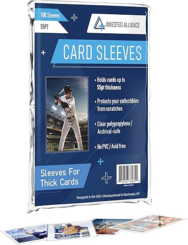 55PT - Funda para tarjetas gruesas Fundas para cartas Fundas para tarjetas de béisbol Funda suave para tarjetas comerciales Funda para tarjetas