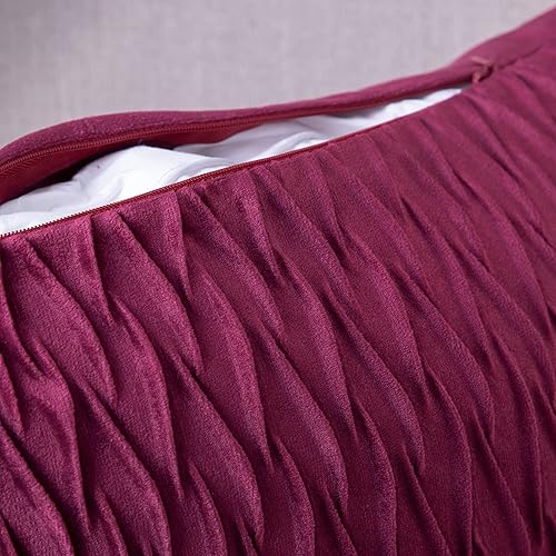 Miniatura 4 de MADIZZ Juego de 2 fundas de almohada decorativas de terciopelo súper suave con textura, estilo de lujo, funda de almohada para sofá y dormitorio,