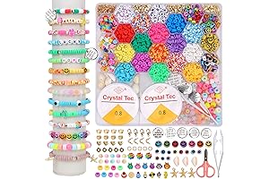 QUEFE Preppy Clay Beads Bracelet Making Kit for Girls 7-8