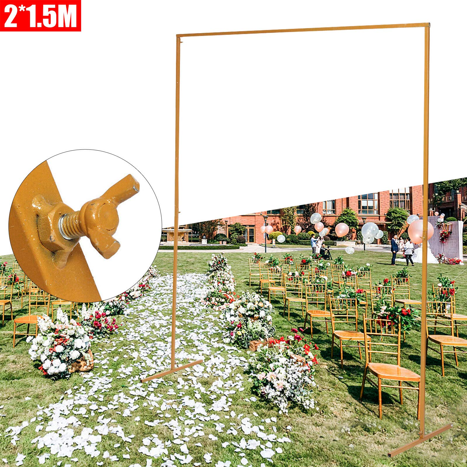 2 x 1,5 m łuk ślubny, kwiaty, balon, rama, stojak, girlanda, zestaw do dekoracji na imprezę, wesele, imprezę, jako dekoracja tła