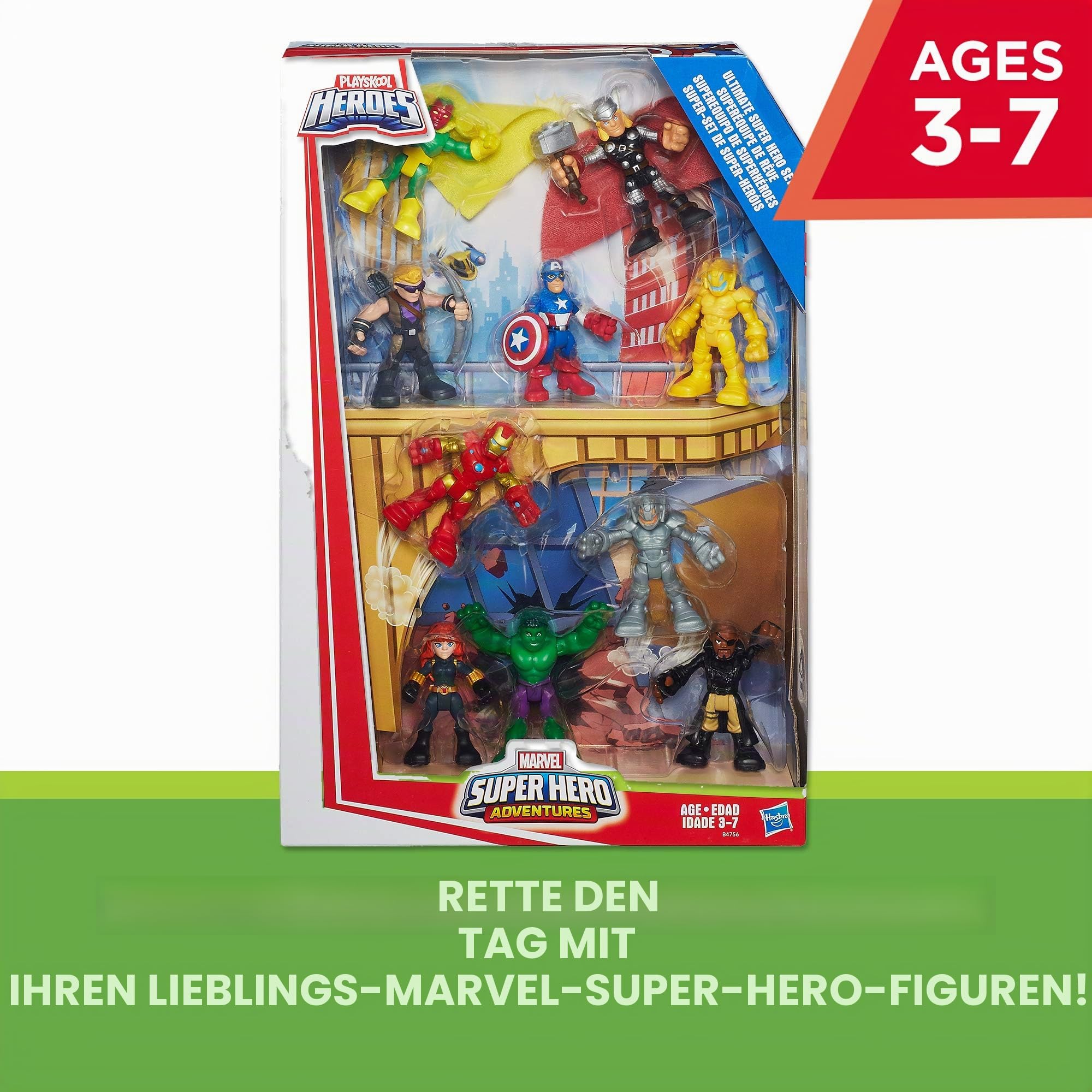 Marvel Playskool Heroes Super Hero Adventures Ultimatives Set, 10 Sammelfiguren, 6,3 cm Actionfiguren, Spielzeug für Kinder ab 3 Jahren (exklusiv bei Amazon)