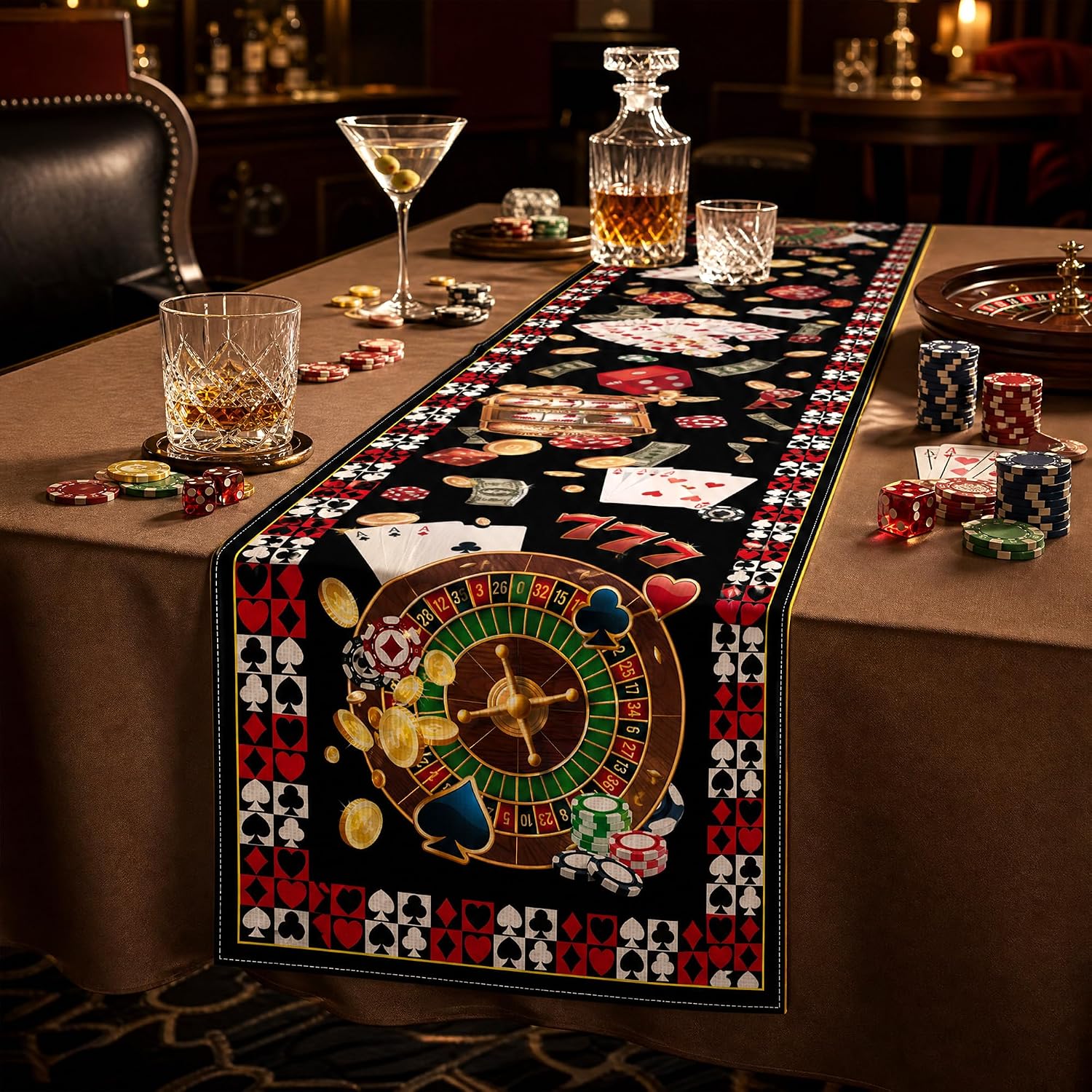 Casino Door Cover Decoration, Casino Night Banner Porch Signs Party Decorations, Las Vegas Themed Poker Dice Hanging Banner for Holiday Party Decorations