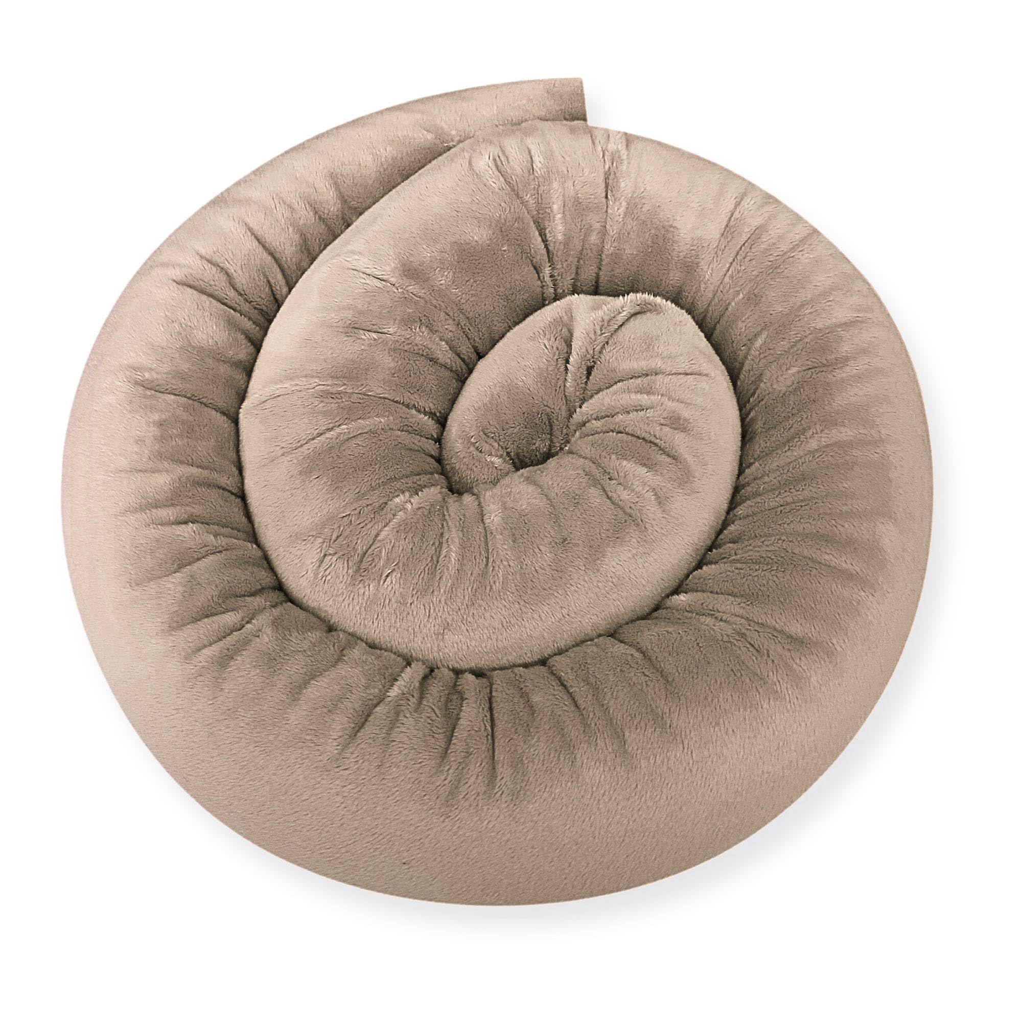 Bettschlange de lit - Coussin de positionnement latéral - Coussin d'allaitement - Boudin de porte - Moka - 250 cm