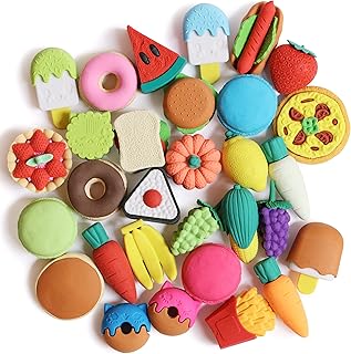 Mr. Pen- Food Erasers, Erasers, 30Pcs, Puzzle Erasers, Take Apart Erasers, Fruit Erasers, Pull Apart Erasers, Erasers for Kids, Fun Erasers, Gifts for Kids, Prizes for Kids Classroom, Pencil Erasers