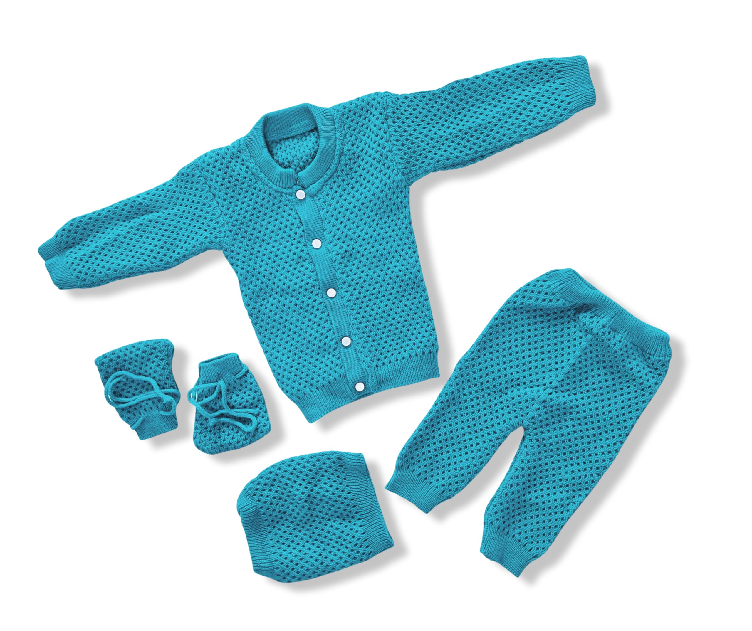 CHAUDHARY Traders New Born Baby Soft Woolen Lightweight Sweater, Trouser, Cap, Socks/Shoes | Warm Clothes for 0-12 Months Baby Boy and Girls