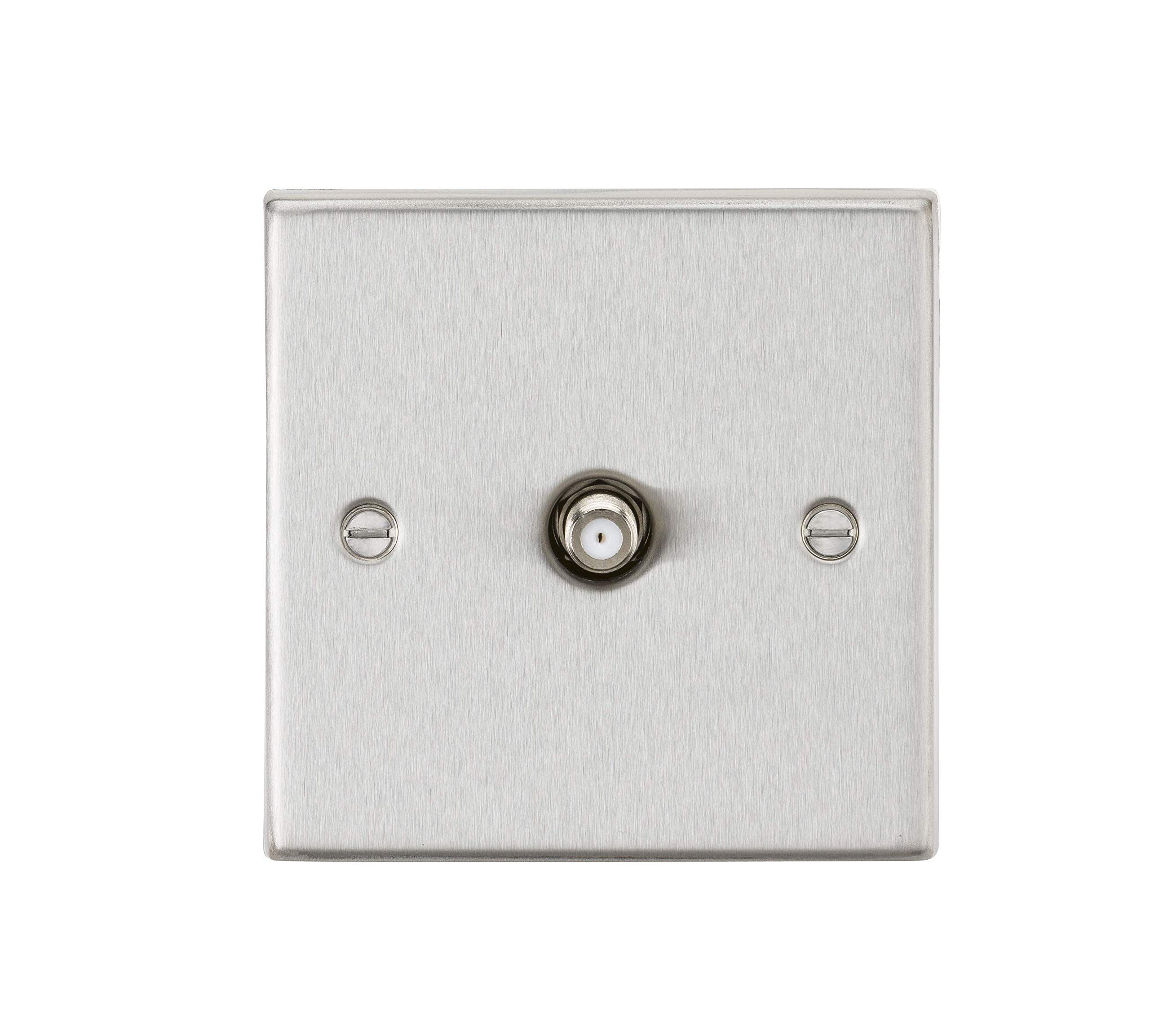 SAT TV Outlet - Square Edge Brushed Chrome — image 1