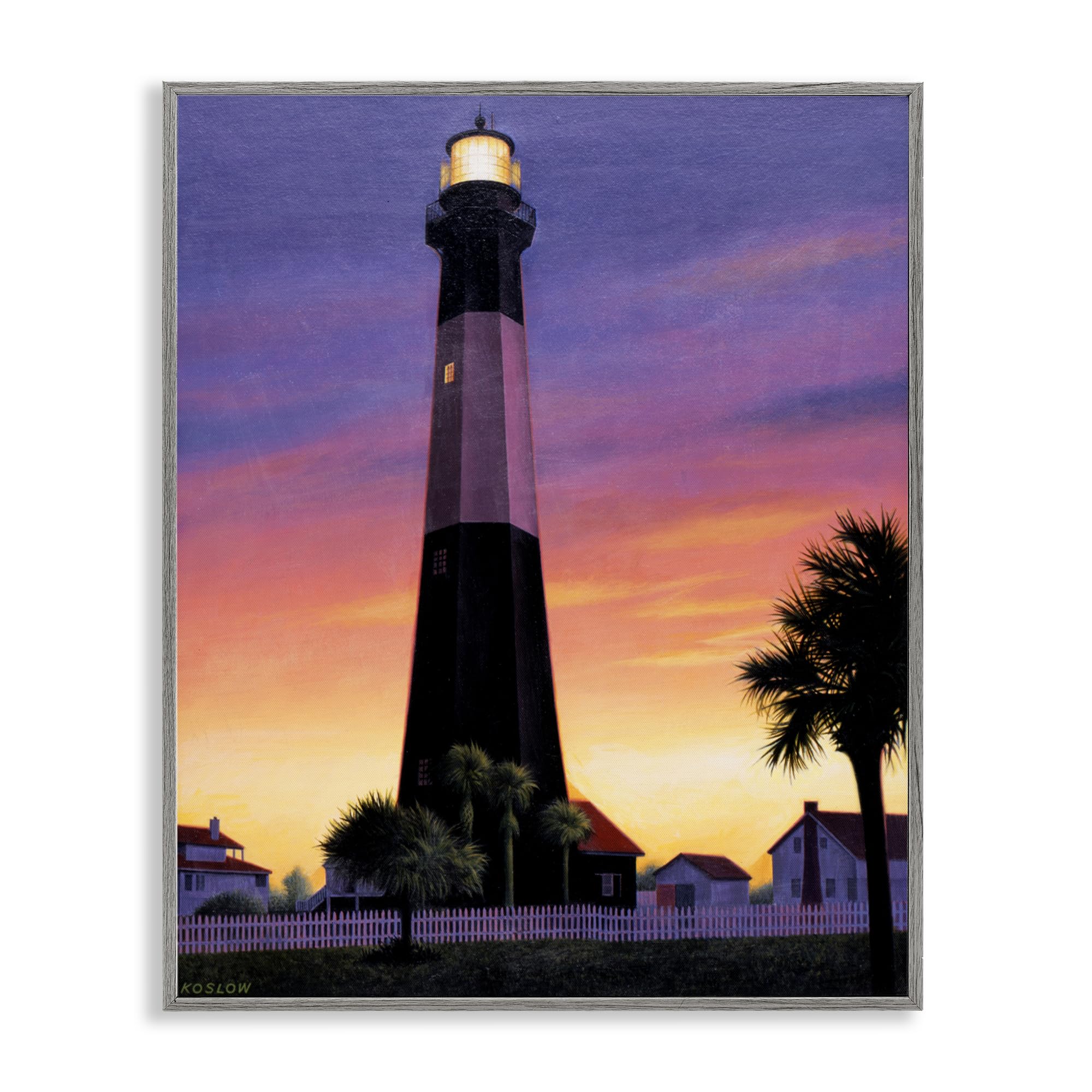 Phare de Tybee Island cadre Stupell 50x40 cm deco murale salon mer