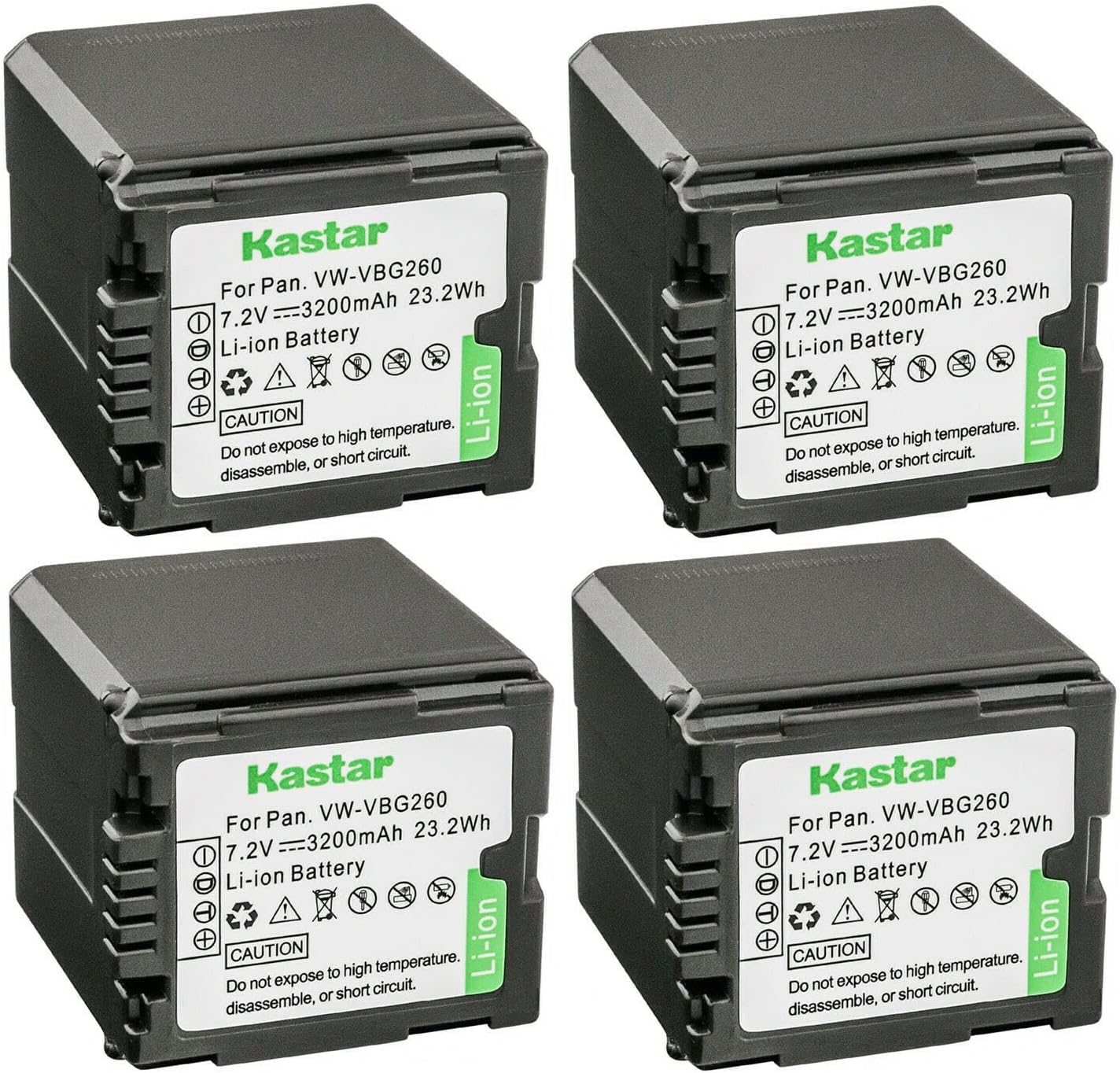 Kastar 2-Pack Battery Replacement for VW-VBG260 AG-AC7 AG-AF100 AG-HMC40 AG-HMC80 AG-HMC150 HDC-HS250 HDC-HS300 HDC-HS700 HDC-SD600 HDC-SD700 HDC-SDT750 HDC-TM300 HDC-TM700 SDR-H80 Cameras