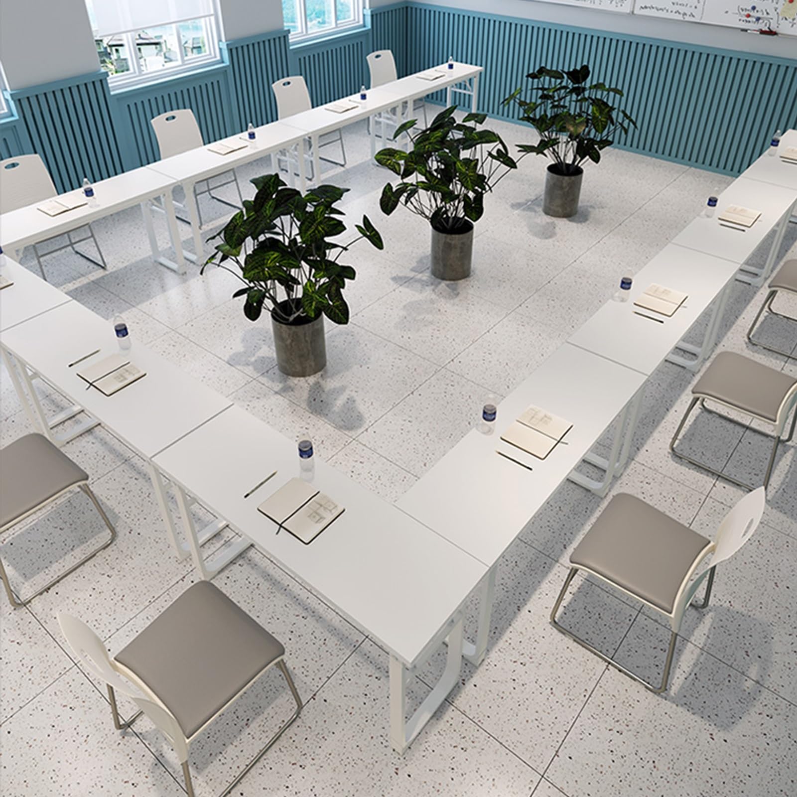 Tavolo da conferenza pieghevole portatile, design modulare salvaspazio per uffici, sale di formazione ed eventi, soluzione versatile e leggera per riunioni per professionisti