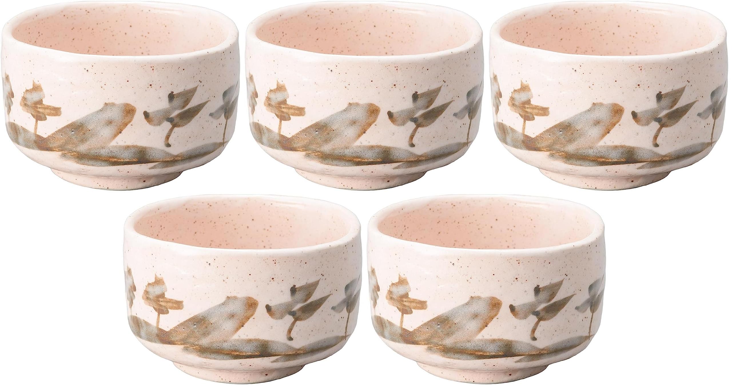 Amazon｜5個セット 桃山山水画抹茶碗 [11.3×7.2cm] 【抹茶茶碗】｜抹茶