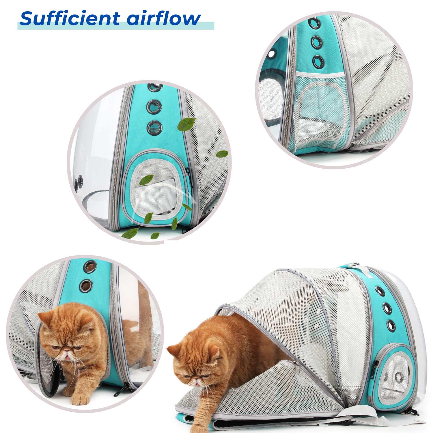 Lollimeow Cat Carrier Backpack, Expandable Bubble Pet Carrier for Cats and Small Dogs, Airline Approved Travel Backpack for Hiking, Walking & Outdoor Adventures - Supports up to 14 lbs - image 4