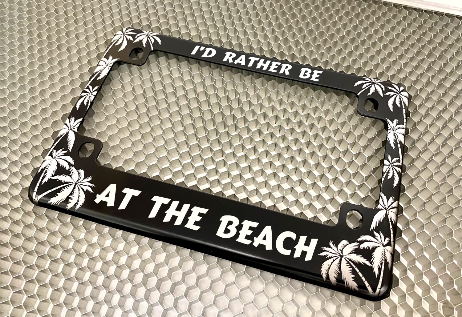 Motorcycle Personalized Tropical Palm Trees Design Anodized Aluminum Custom Lic