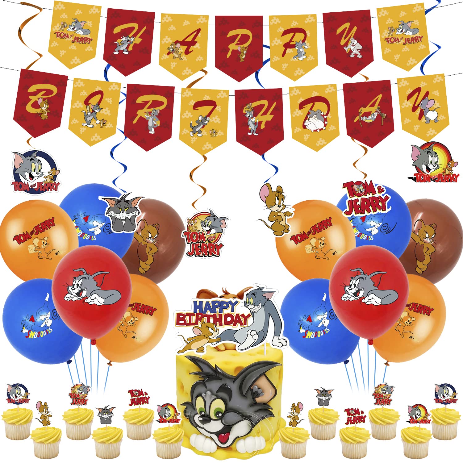 Buy Tom and Jerry Birthday Party Decorations 40 Pieces, Tom and Jerry