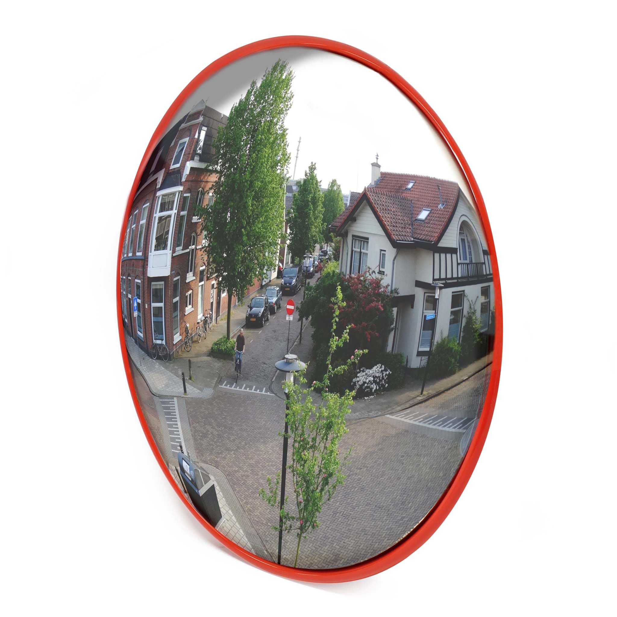 Wiltec Miroir Convexe Circulation 45 cm Champ de vision de 130°-​160° Miroir traffic Sécurité routière Outdoor Indoor Miroir routier Polycarbonate solide Surveillance Rue Magasin