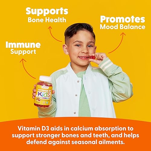 Vista 7 de Feel Great Vitamin Co - Gomitas de vitamina D para niños (suministro de 3 meses) Vitamina D3 para niños (1000 UI) Deliciosas gomitas