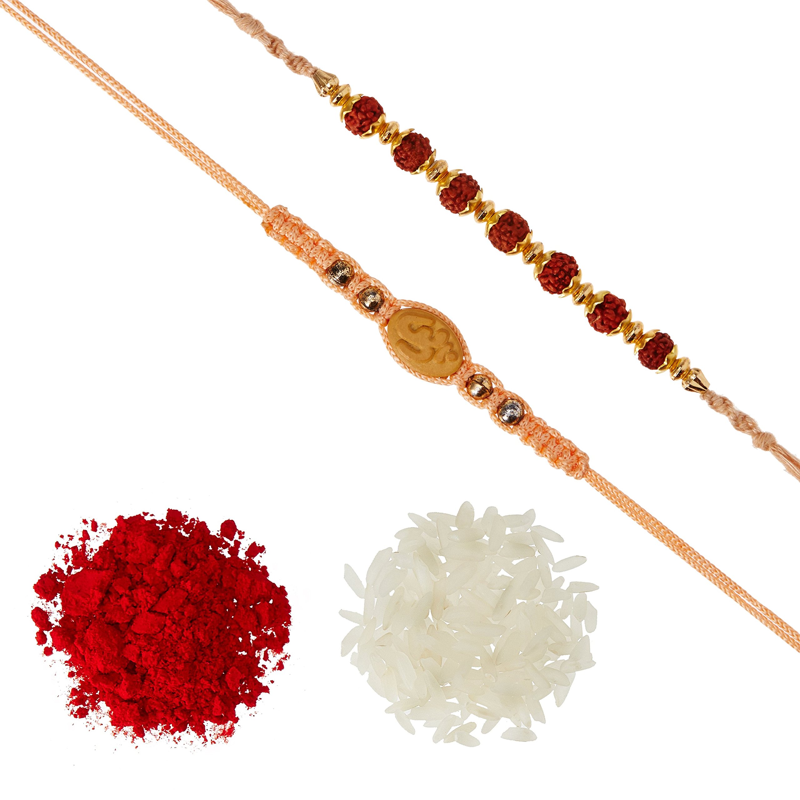See full amazon price history chart for Aheli Pack Of 2 Rudraksha Golden and Wooden OM Golden Ball Rakhi With Roli Chawal Tilak For Men Boys (R2P34) Aheli Pack Of 2 Rudraksha Golden and Wooden OM Golden Ball Rakhi With Roli Chawal Tilak For Men Boys (R2P34) (B07FCRDQ5S) Amazon Price History, Amazon Price Tracker