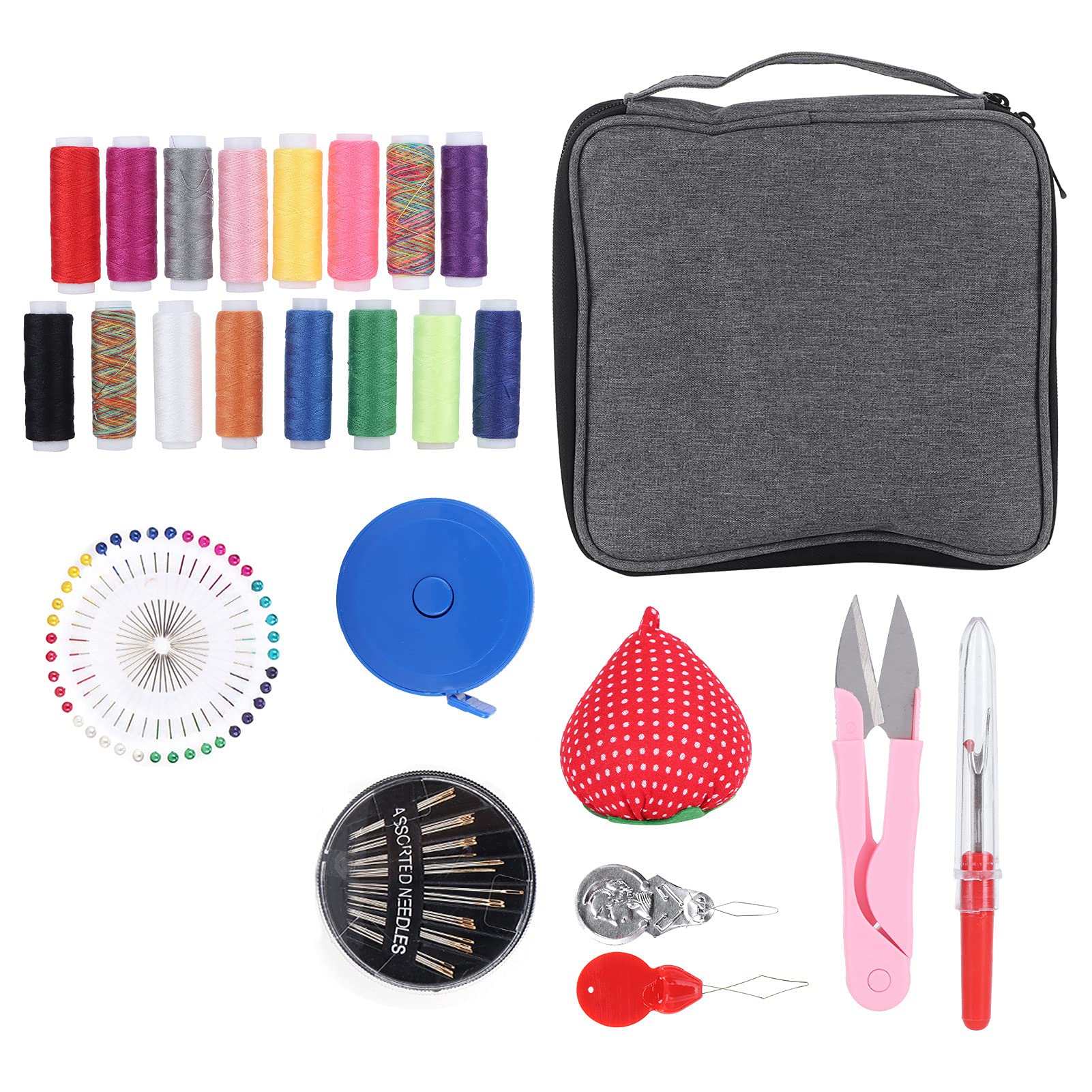 Kit da Cucito Completo da Cucito, Mini Kit da Cucito da Viaggio, Accessori da Cucito Di Alta Qualità con Filo Colorato, Metro a Nastro, Adatto per Adulti, Principianti, Viaggi