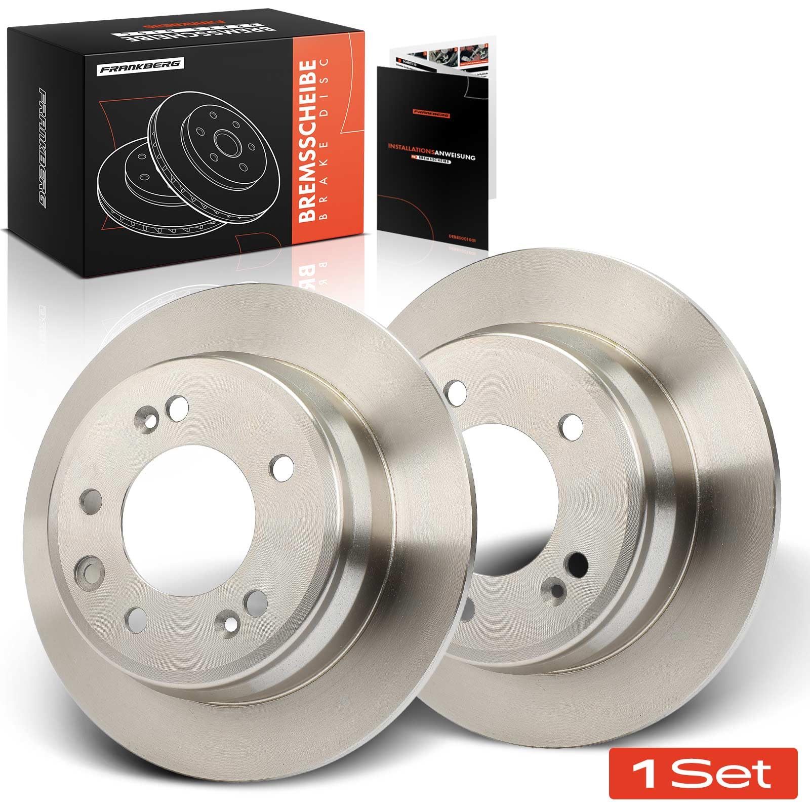 Frankberg Set di dischi freno incl. 2x Dischi Freno Posteriore Pieno Diametro262mm Compatibile con i30 FD Sportage SL Cee'D Compatto ED Pro Cee'D ED Replace# 584111H300
