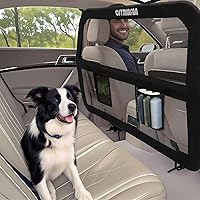 CJYMMFAN Dog Car Barrier for Backseat & Cargo - Chew-Proof Transparent Net, Wider Coverage, Universal Fit for SUVs Sedans Cars