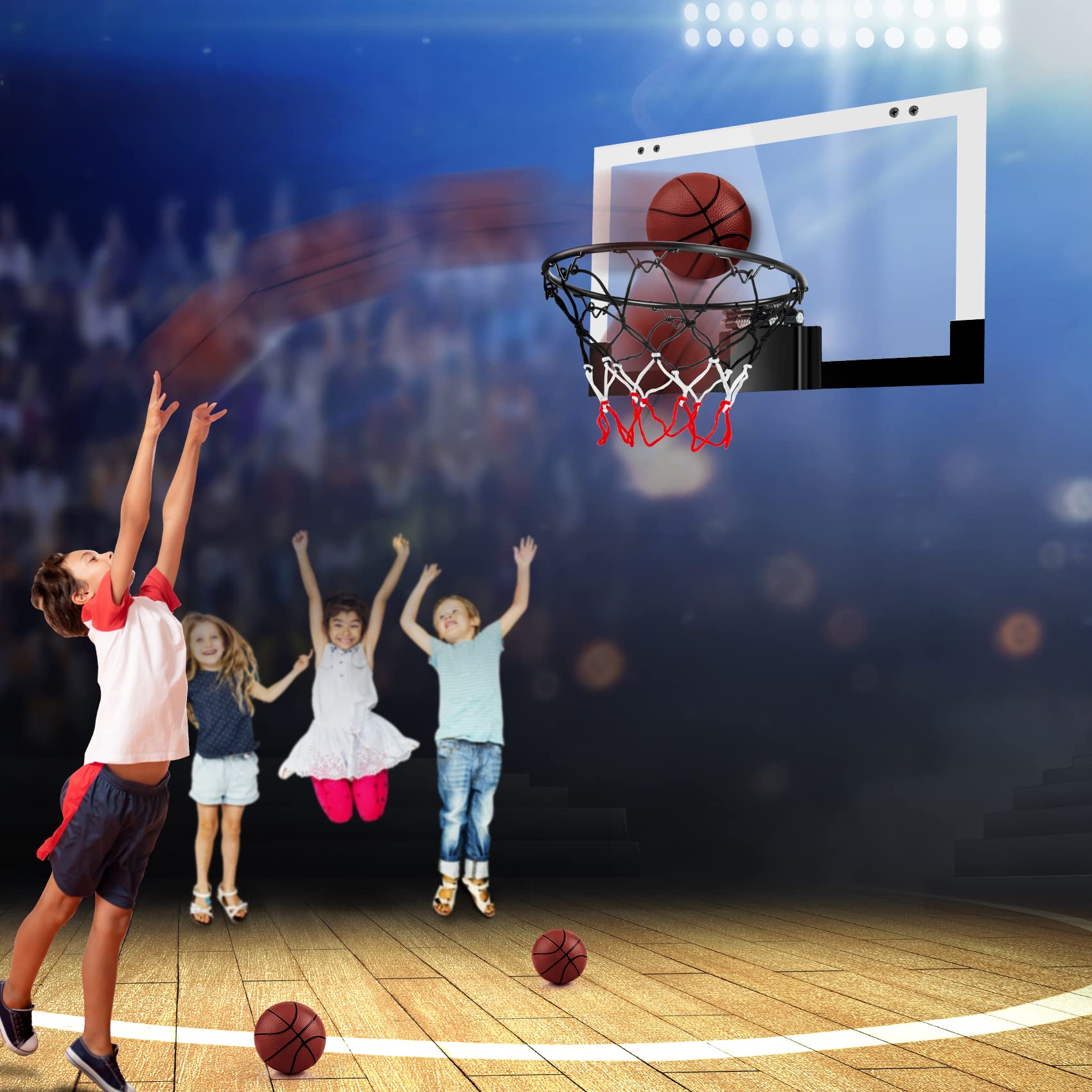 TREYWELL Indoor Basketball Hoop Boys Gifts for Teens and Adults Door Room Basketball Hoop Mini Hoop with 3 Balls, Basketball Toys for 8 9 10 11 12