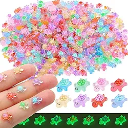 BoAn 200 peças de mini tartarugas de animais de resina, luminosas mini tartarugas brilham, figuras em miniatura que brilham no escuro pequeno plástico, para jardim de fadas, micro paisagismo, casa de