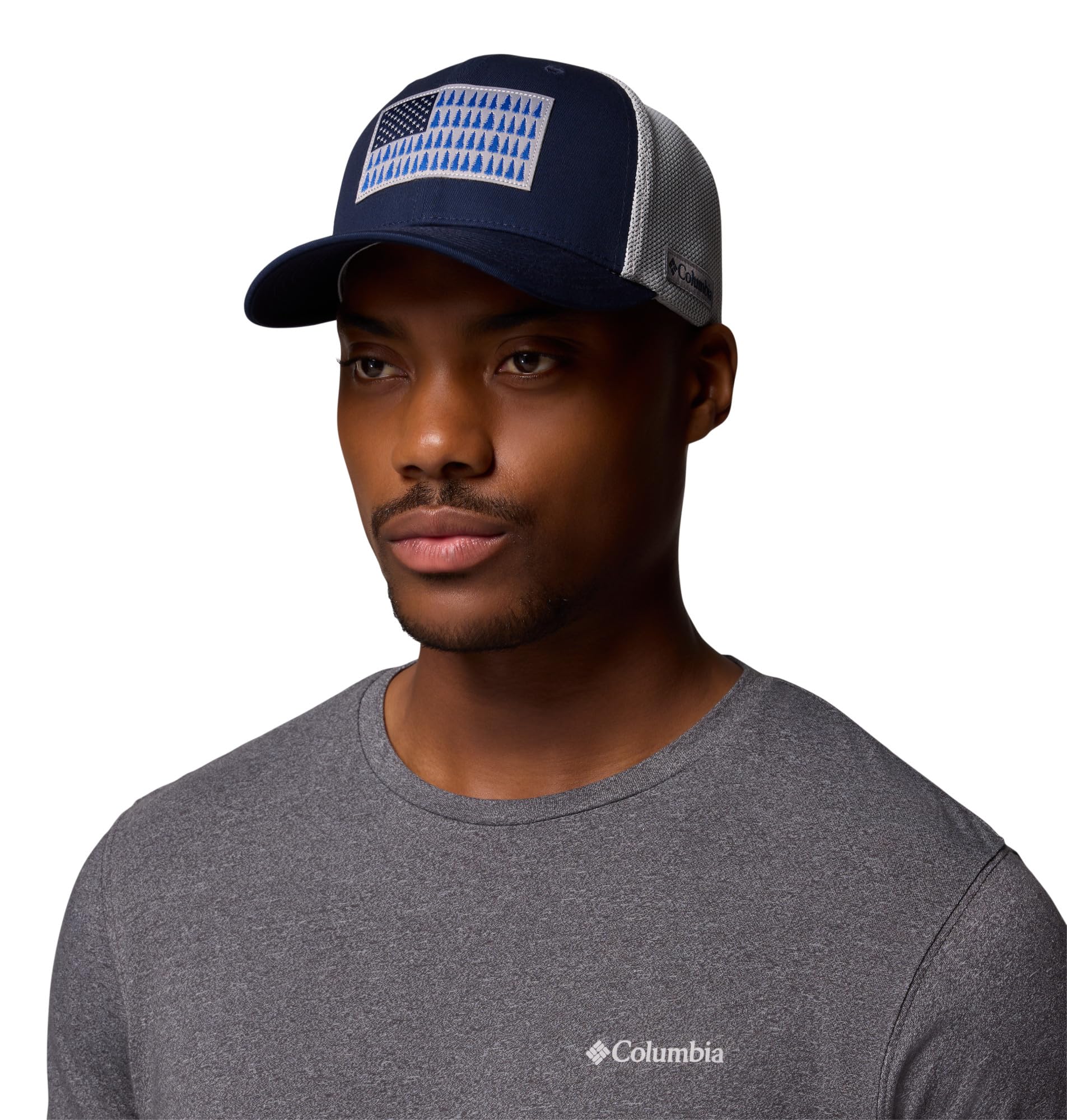 Columbia Unisex's Tree Flag Mesh Ball Cap Baseball, Collegiate Navy, XL