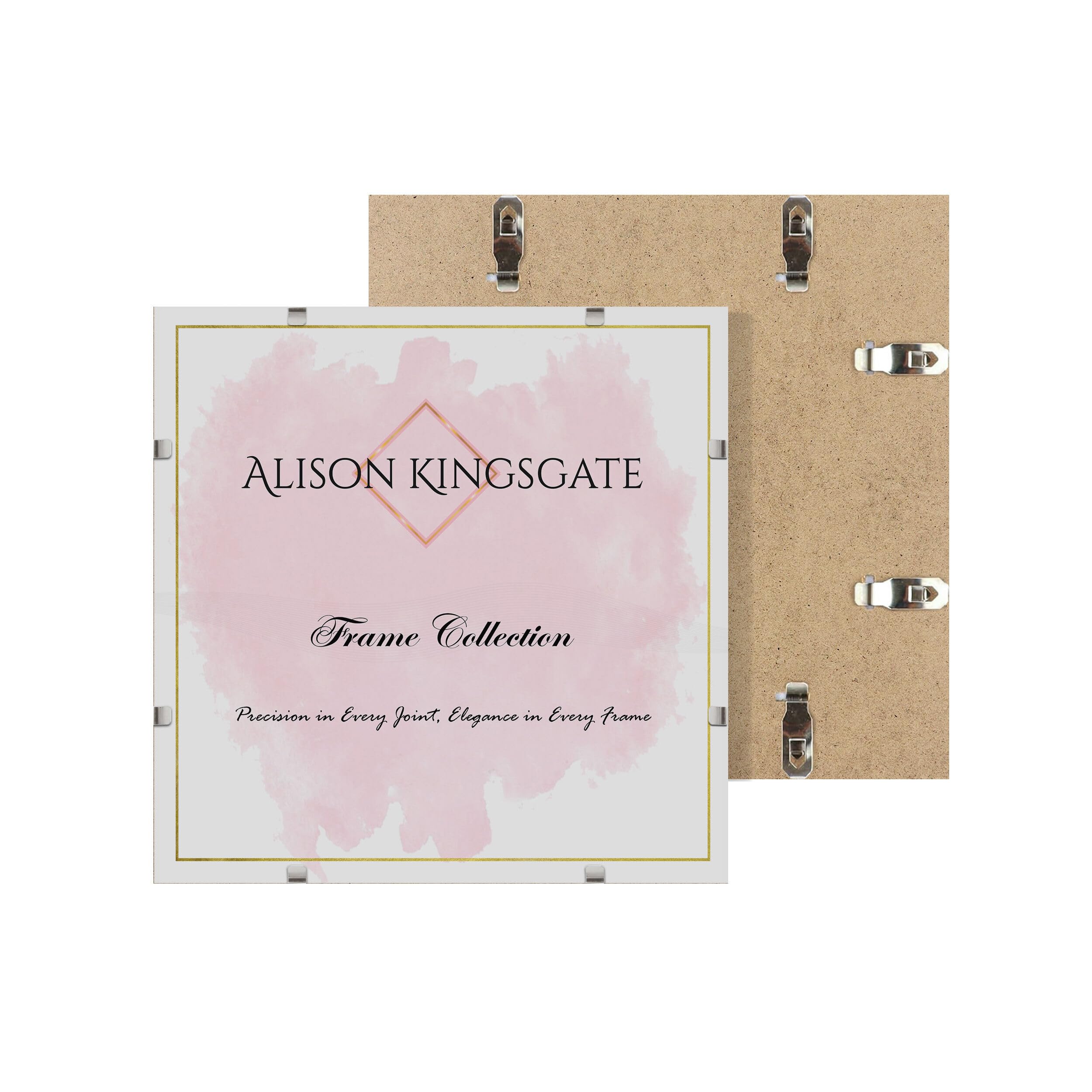 Alison Kingsgate 35X35CM Clip Frames Frameless Picture Frame with Shatter-Resistant Perspex & Sturdy MDF Back Borderless Clip Photo Frame for Posters, Certificates, Art & Wall Decor — image 1