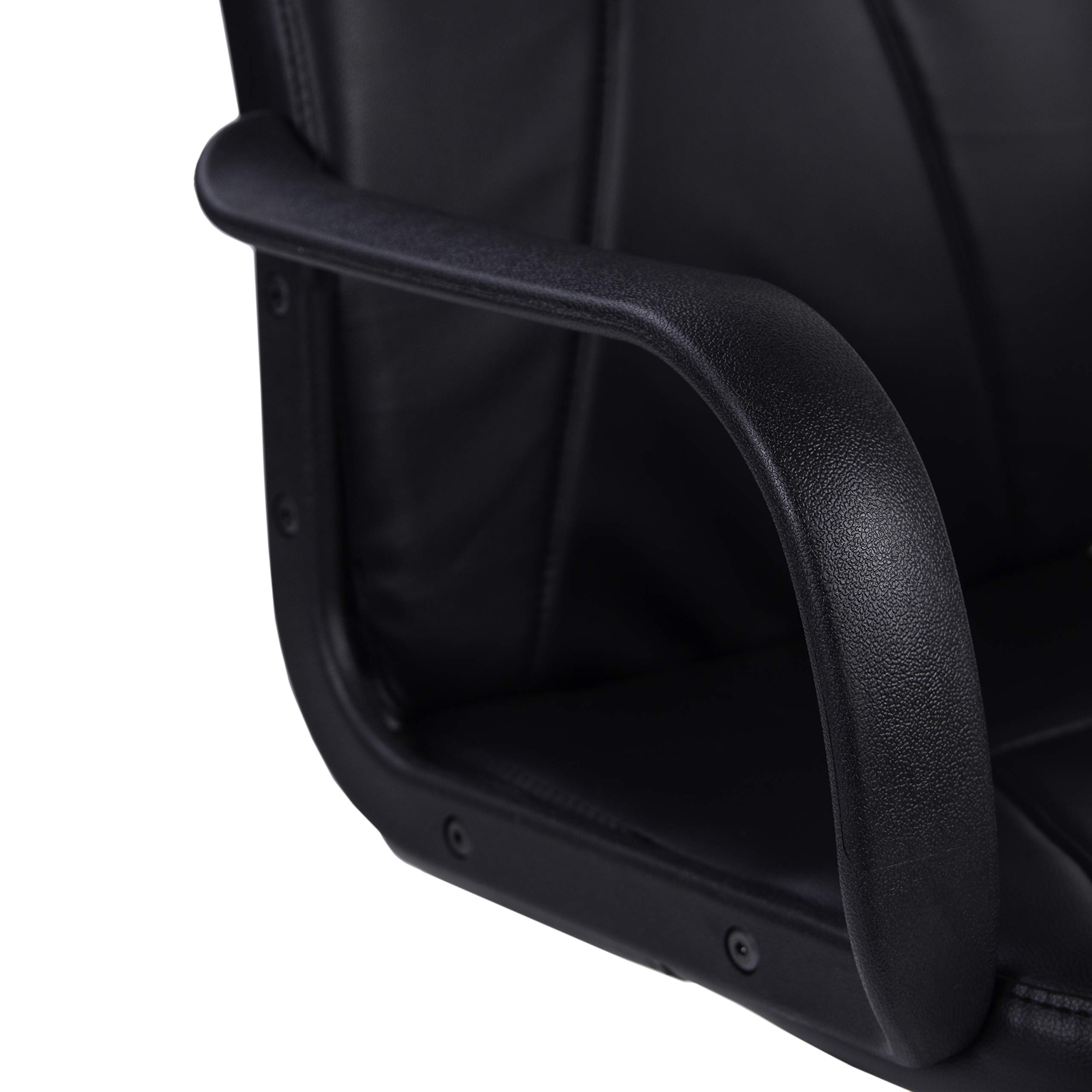 duehome | Genesis, Silla Giratoria Oficina, Silla de Escritorio, Acabado en Simil Piel Negro, Medidas: 55 cm (Ancho) x 55 cm (Largo) x 87-96 cm (Alto)