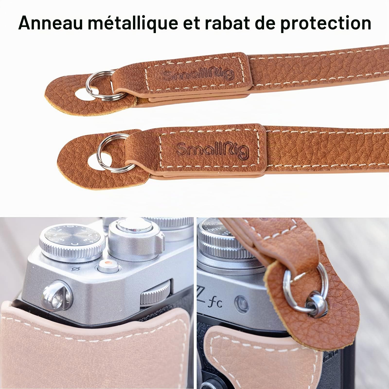 SMALLRIG Sangle pour Camera en Cuir, Bandoulière Vintage en Cuir Vvéritable Marron pour Canon, pour Nikon, pour Pentax, pour Sony, pour Fujifilm et pour Camera Numériques - 3485